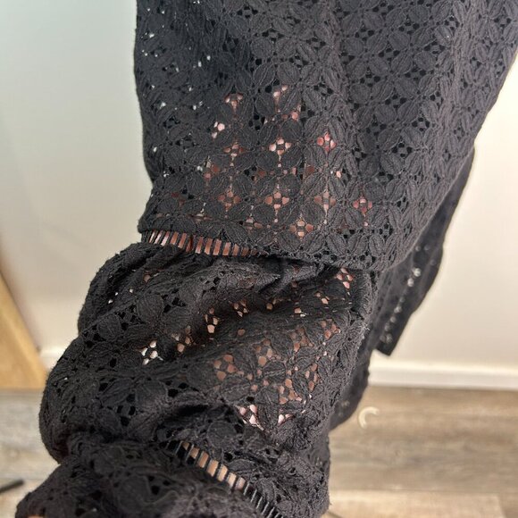 Banana Republic Y2K Black Lace Dress Sz 0 Cocktail Whimsigoth Romantic Witchy - Picture 9 of 9